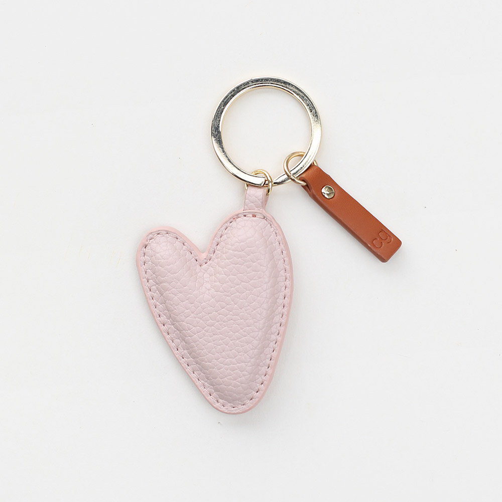 Pale Pink Heart Shaped Keyring By Caroline Gardner